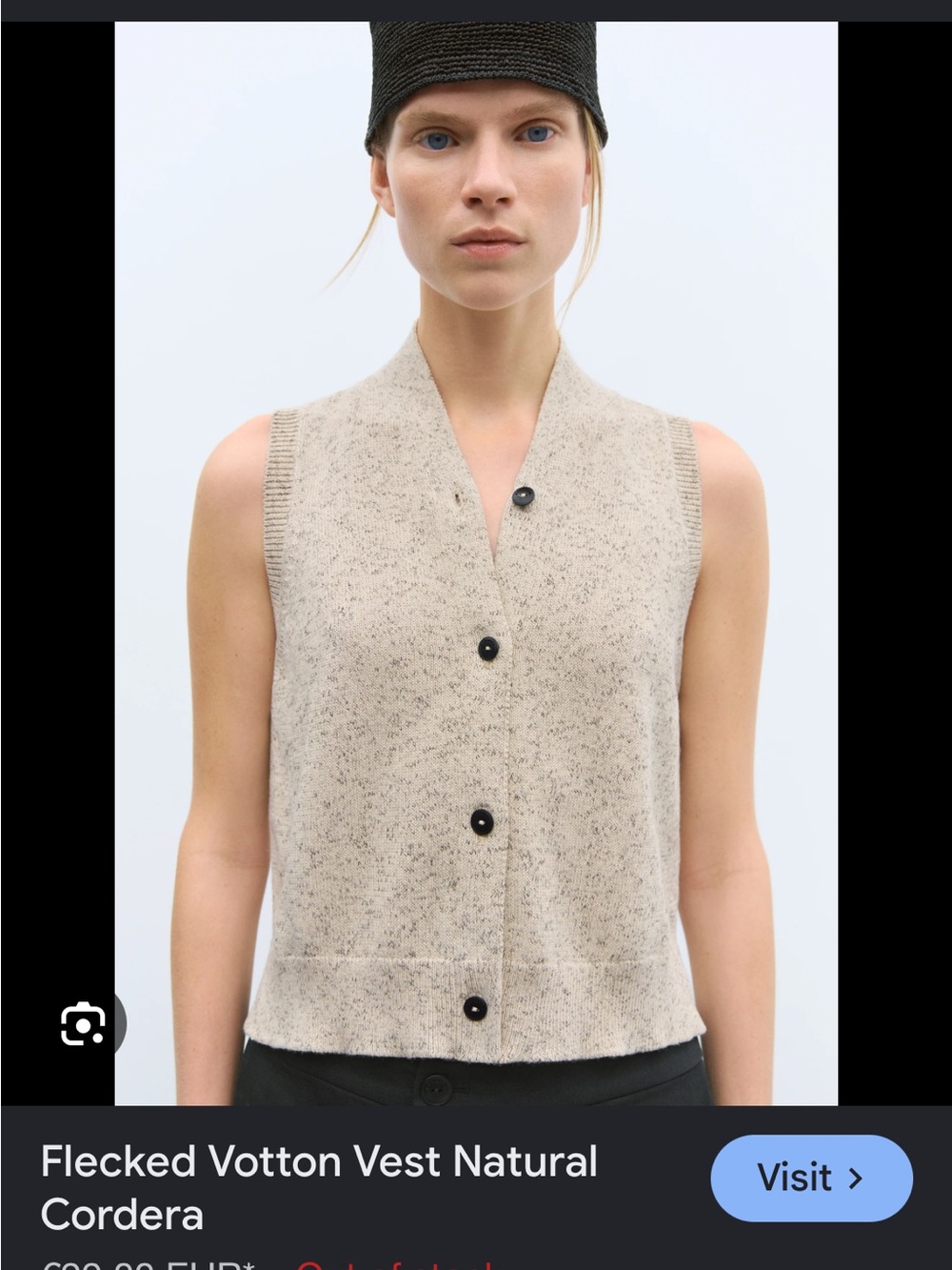 CORDERA Flecked Cotton Vest Top one size - Picture 1 of 6